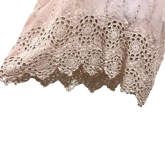 JOHNNY WAS Tunic Top Embroidered Eyelet Details Peach Size L/XL - Picture 4 of 9